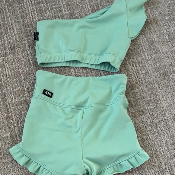 Kids Aqua Ruffle Swim Set - Picture 3 of 5